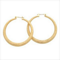 ABS Sandblasted Gold Hoop Earrings